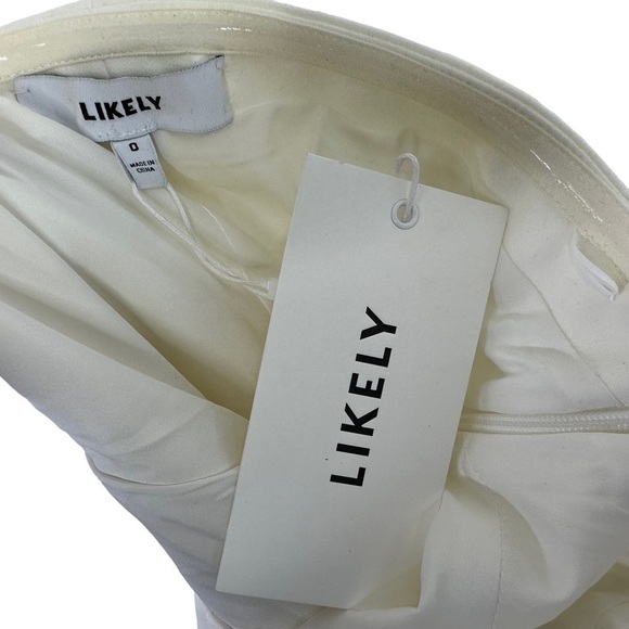 Likely Womens Laurens Strapless Bodycon Dress Sz 0 White Sweetheart Neckline - Picture 8 of 14